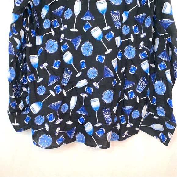 Michael’s 100% Linen Men’s Long Sleeve Shirt with Cocktail glasses. NWT. - Picture 11 of 16